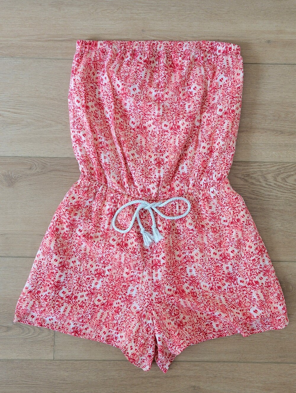 Juicy Couture Romper Pink Red Shorts Off Shoulder Medium NWOT Summer Playsuit